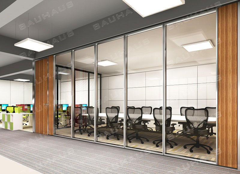 Stainless steel double glass partition
